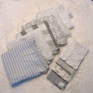 BURT’s BEES BUNDLE 🐝 Bundle of 6 Muslin Swaddles + Burp Cloths - gender neutral
